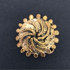 Stephen Burr Brutalist Brass Belt Buckle Abstract Handmade Vintage